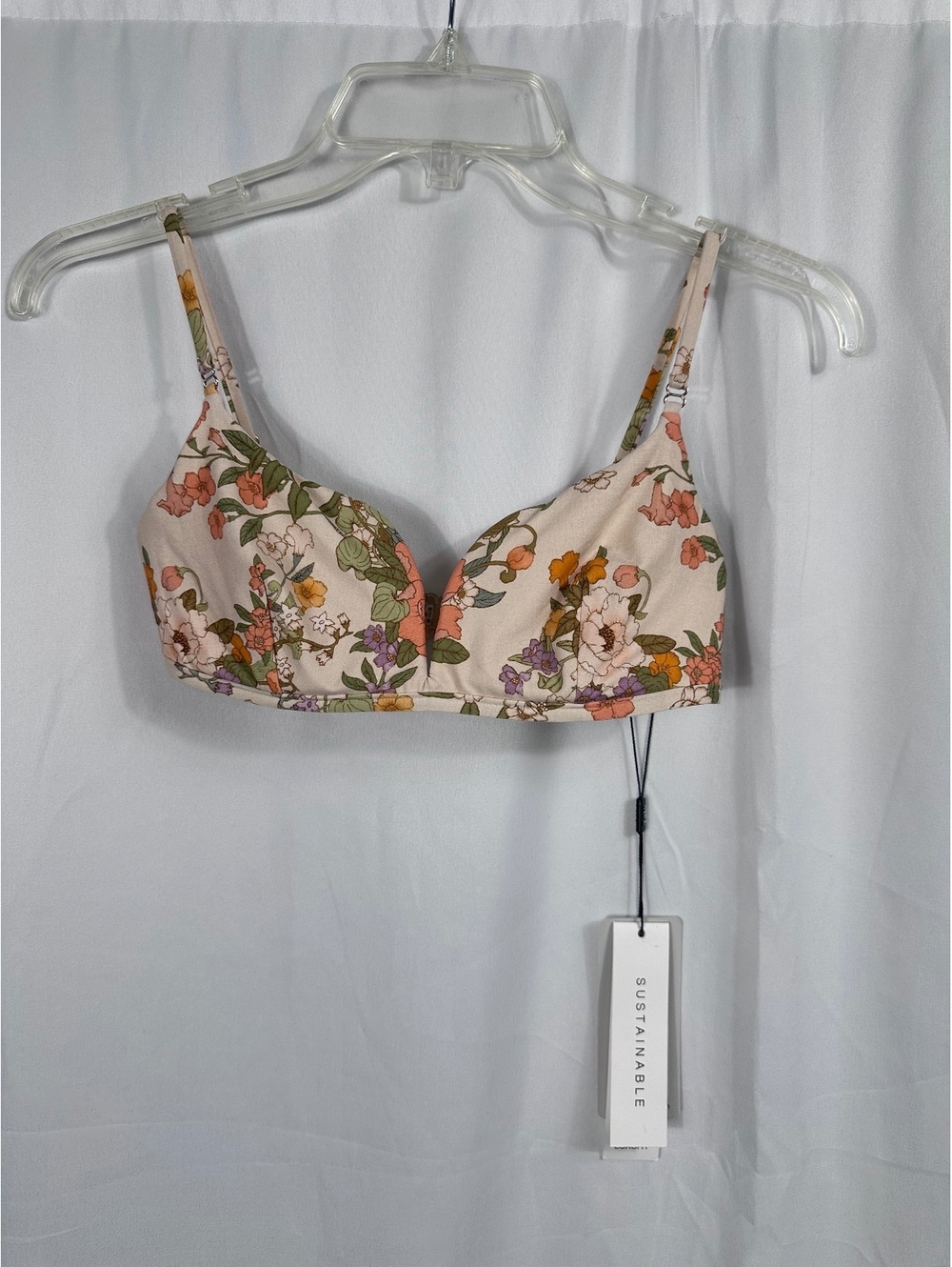 Monte & Lou Serene V Wire Swim Top Floral Size 8 AUS/NZ Size 4 US